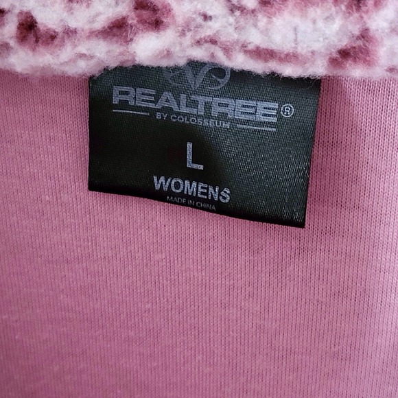Realtree Women's‎ Pink & White Sherpa Fleece Size Large Pullover 1/4 Zip Front - Picture 5 of 10